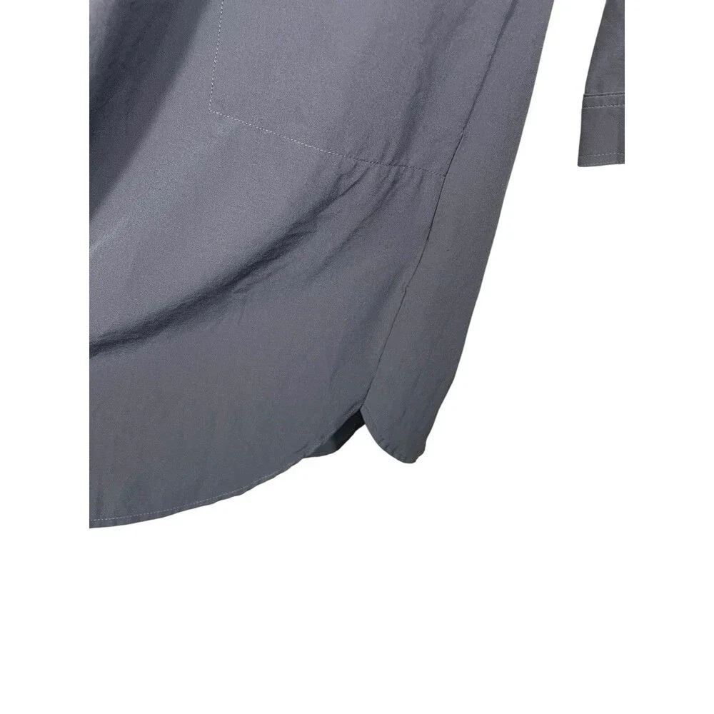 Prana Natassa Dress Women's Sz S Gray Charcoal Roll Tab Sleeve Shift